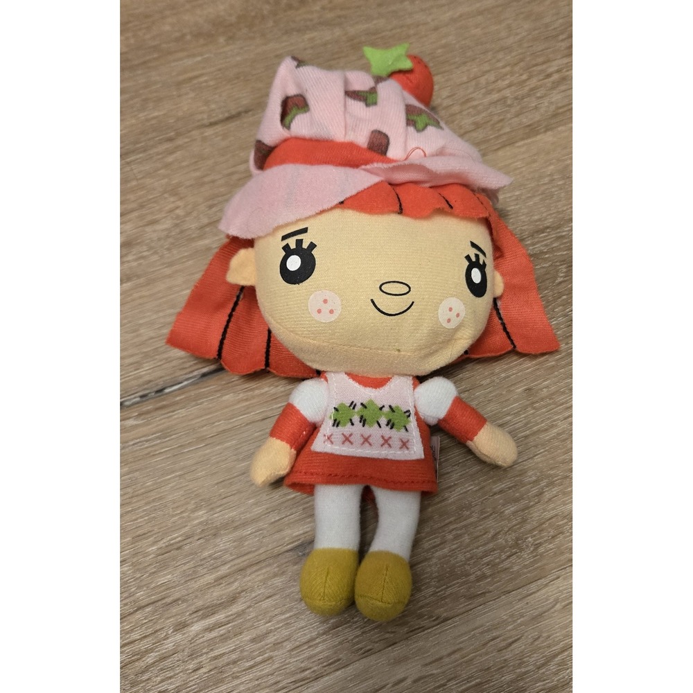 Strawberry Shortcake Plush Doll Pink Strawberry Hat Orange Hair Soft Toy 6 Inch